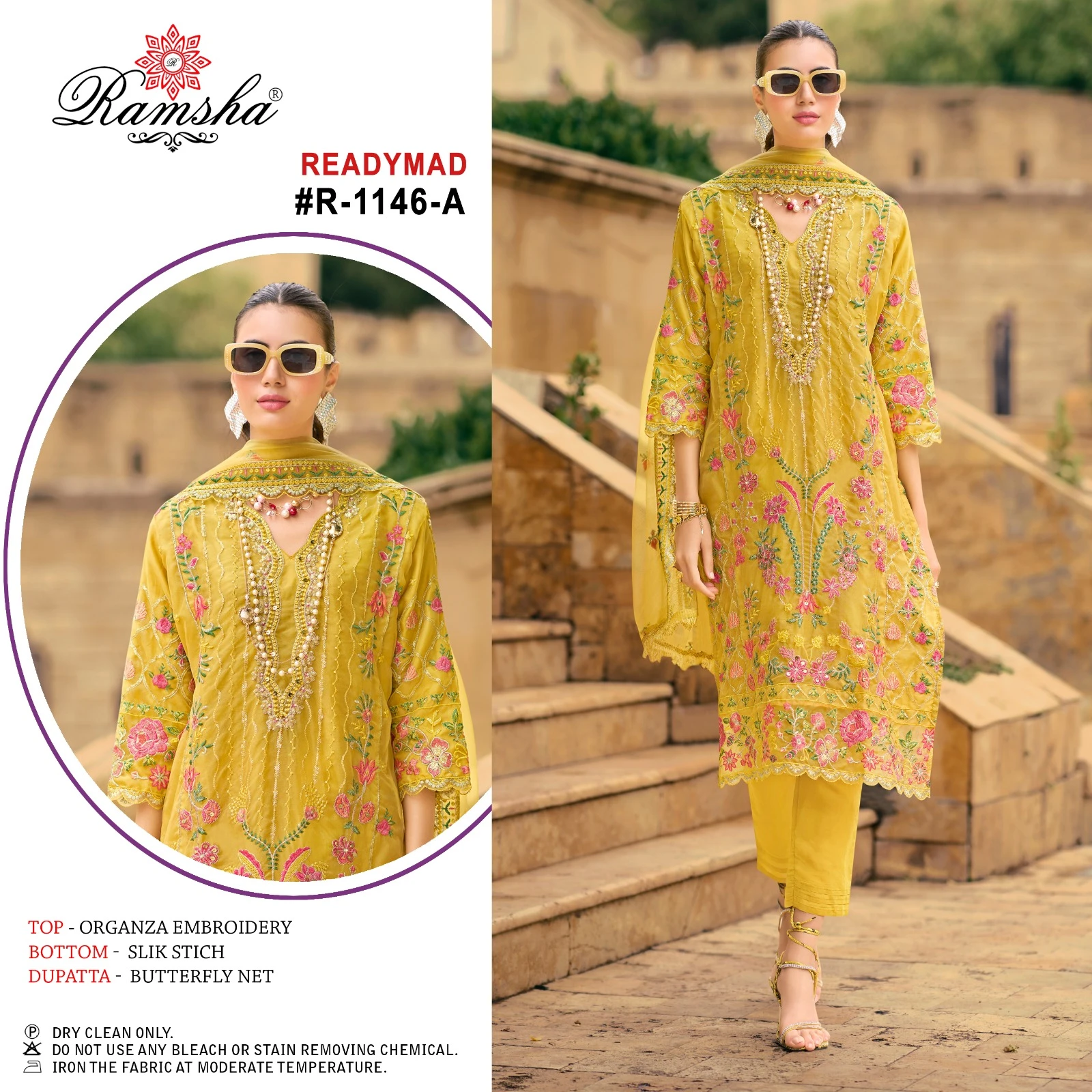 Ramsha R-1146 Nx Organza Wholesale Pakistani Readymade Salwar Suit Catalog — Wholesale Salwar Suits, MPA wholesale from Surat — view 2